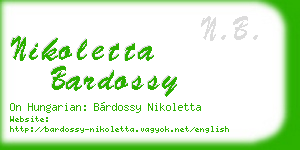 nikoletta bardossy business card