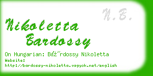 nikoletta bardossy business card